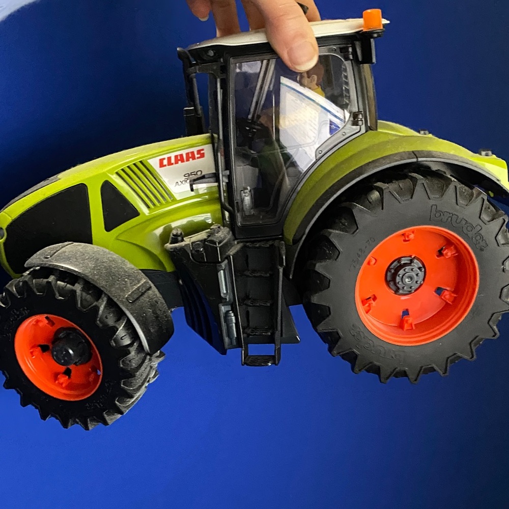 Bruder Lime and Orange Toy Tractor - Picture 3 of 4